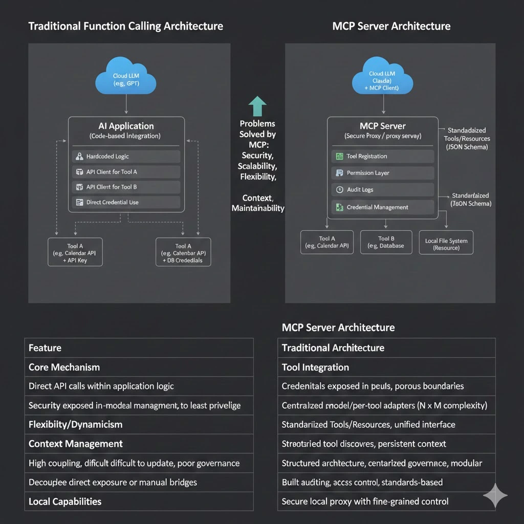 Comparaison entre API et serveur MCP