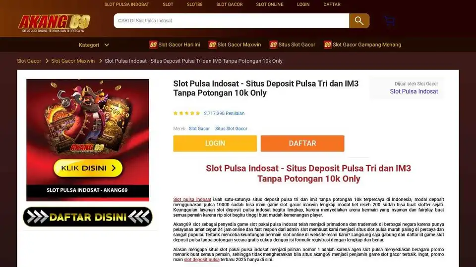 Slot Pulsa Indosat - Situs Deposit Pulsa Tri dan IM3 Tanpa Potongan 10k Only