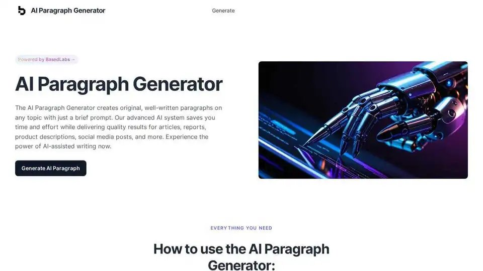 AI Paragraph Generator: Create paragraphs quickly