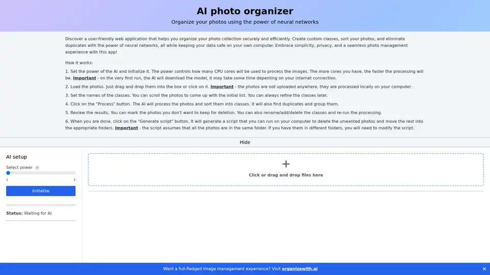 AI photo organizer