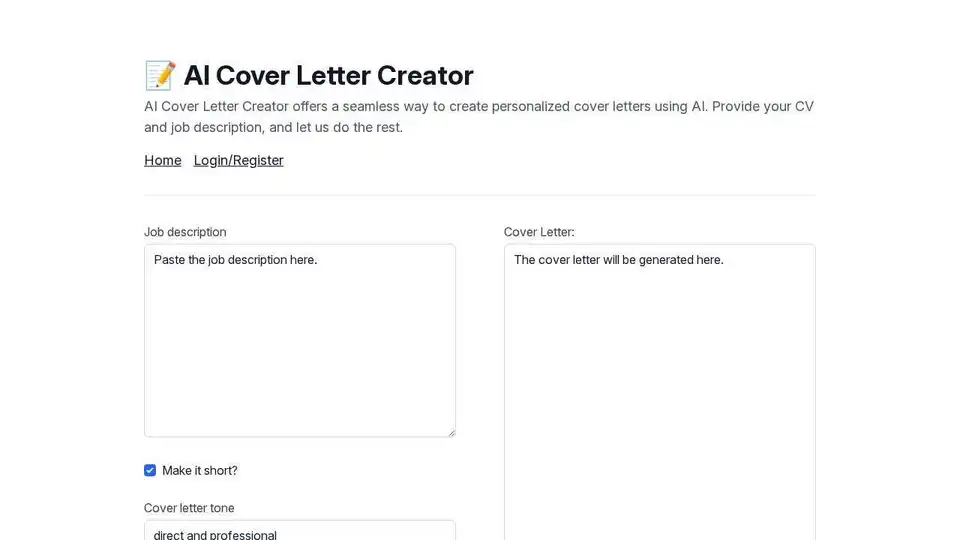 AI Cover Letter Creator