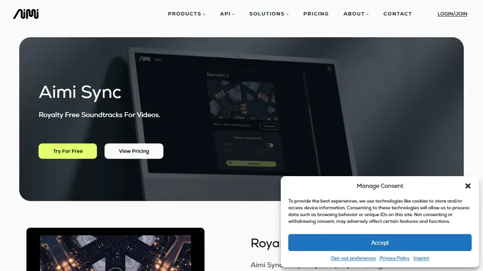 Aimi Sync - AI Music Generator for Video