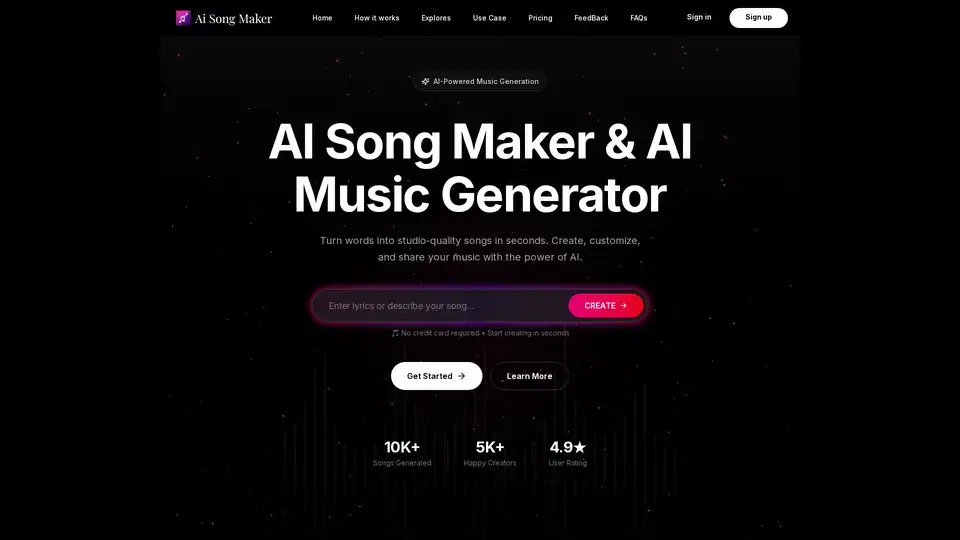 Ai Song Maker é um gerador de música com IA que transforma palavras em músicas de qualidade de estúdio em segundos. Ele suporta vários idiomas, gêneros e instrumentos, sendo ideal para entusiastas, criadores de conteúdo, músicos e empresas.