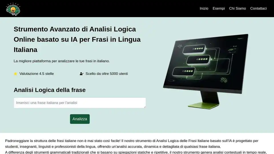 Strumento Avanzato di Analisi Logica Online basato su IA per Frasi in Lingua Italiana