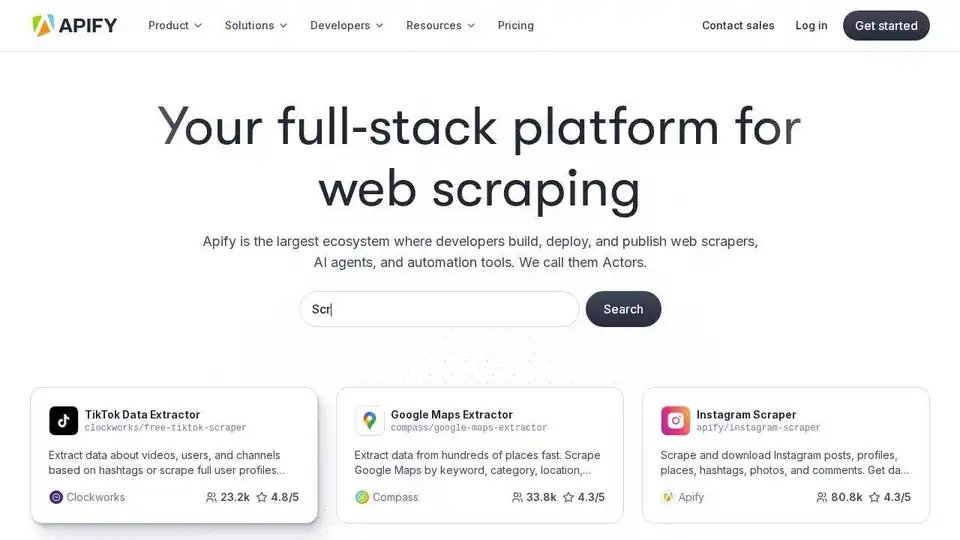Apify: Full-stack web scraping and data extraction platform