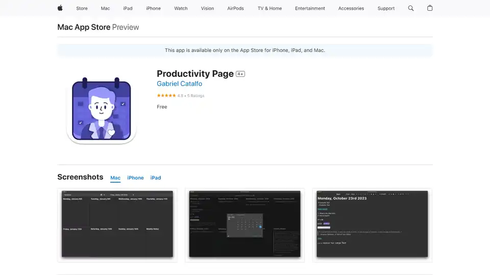 Productivity Page