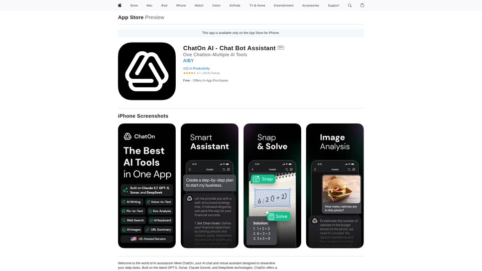 ChatOn AI: Tu asistente de chatbot AI para escritura y más
