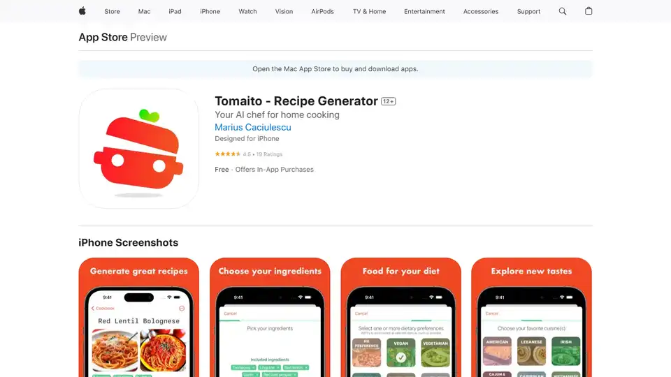 Tomaito - Recipe Generator