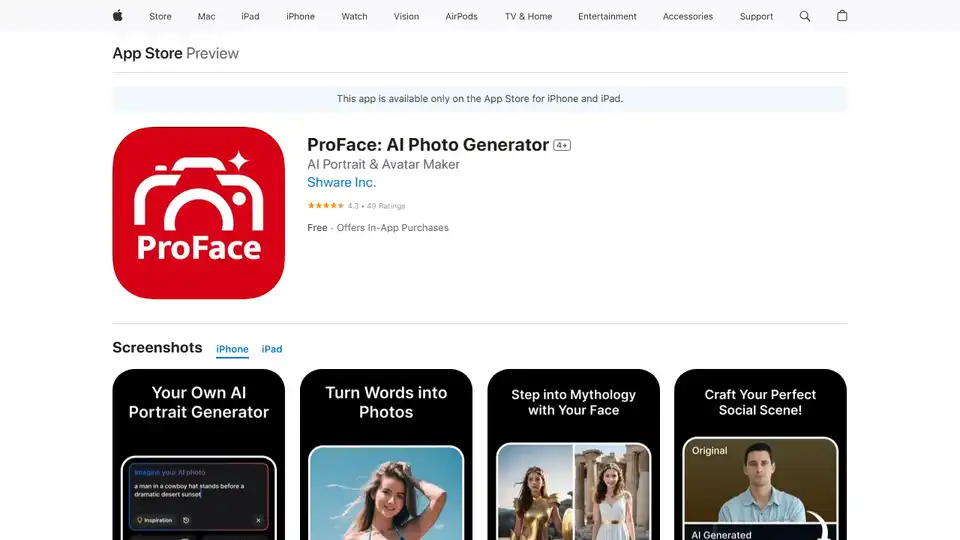 ProFace: AI Photo Generator