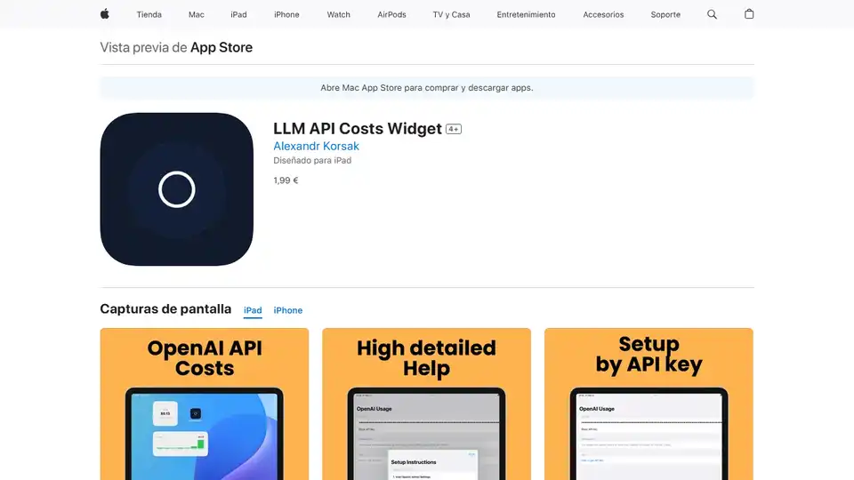 LLM API Costs Widget