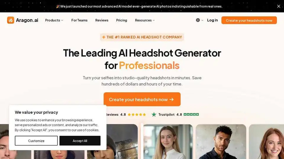 Aragon AI Headshot Generator