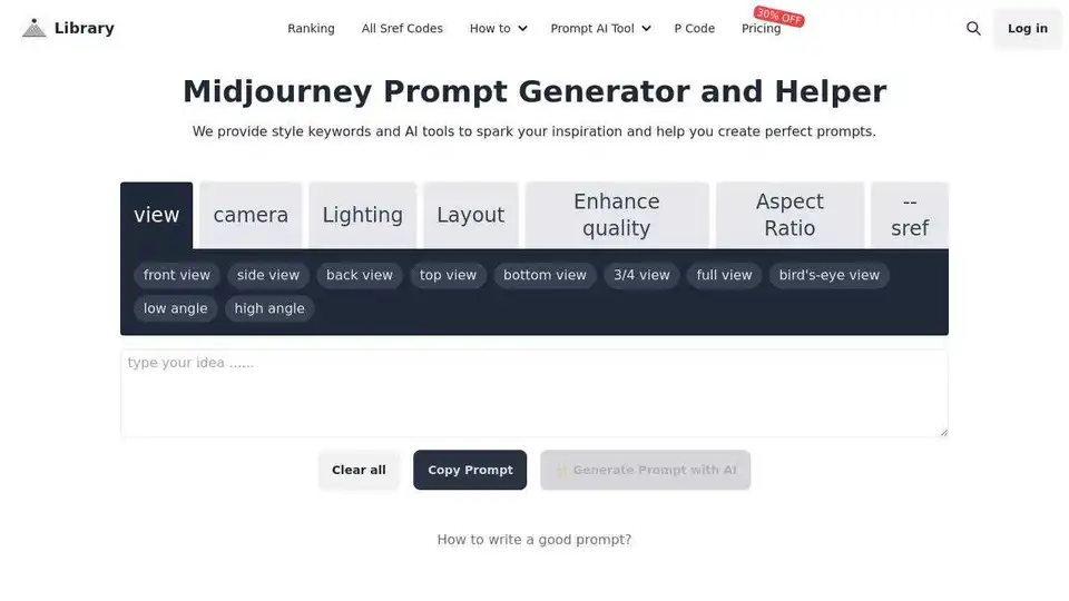 Midjourney Prompt Generator and Helper