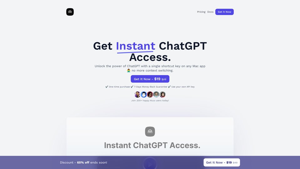 Atua: Instant ChatGPT Access on Mac with Shortcut Key