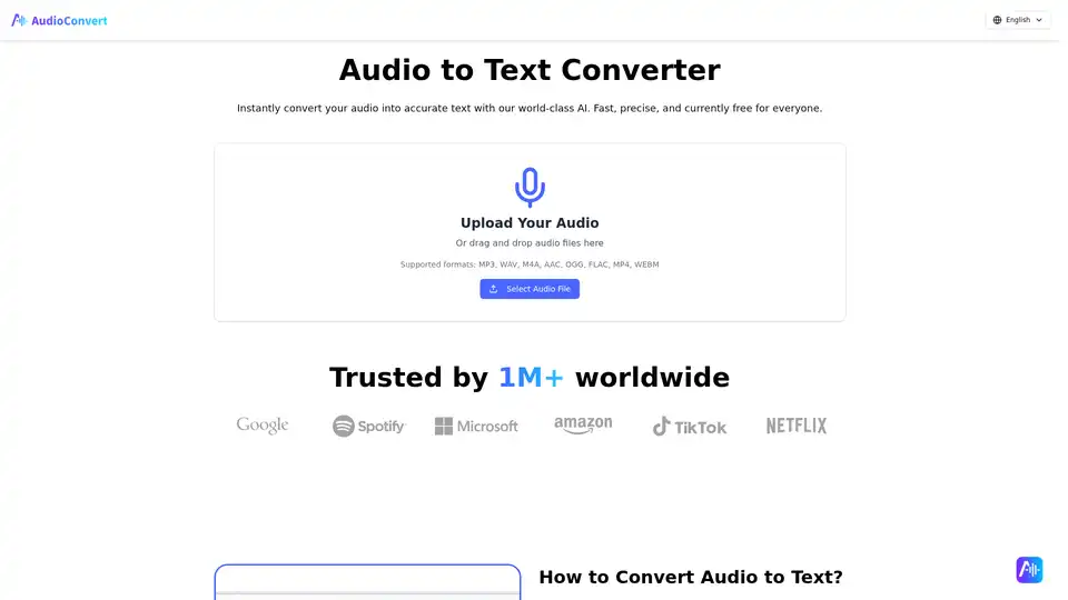 Free Audio to Text Converter
