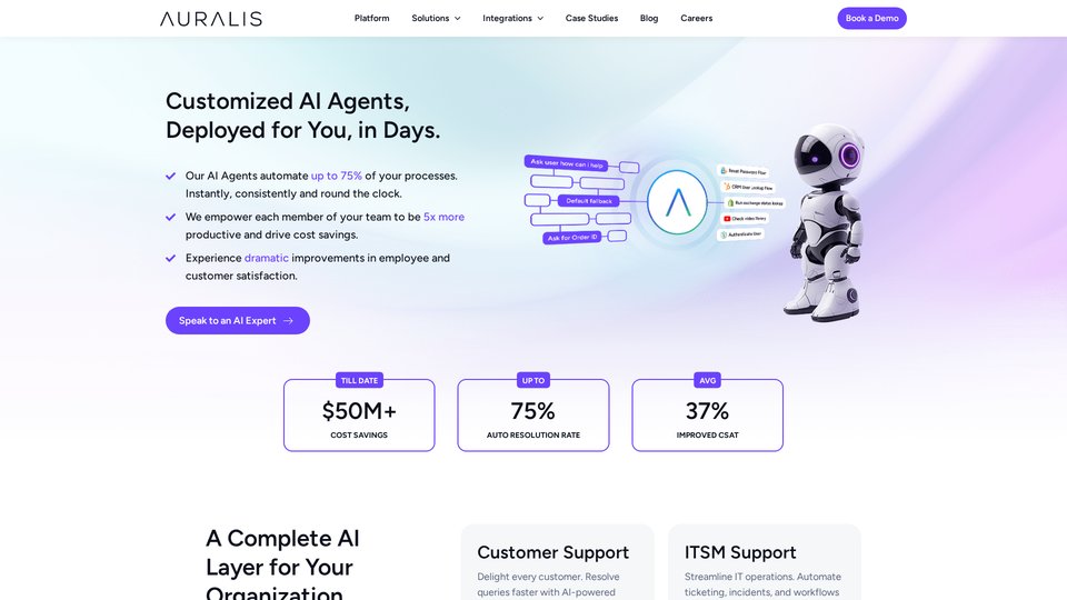 Advanced AI Agents for Support Teams | Auralis AI