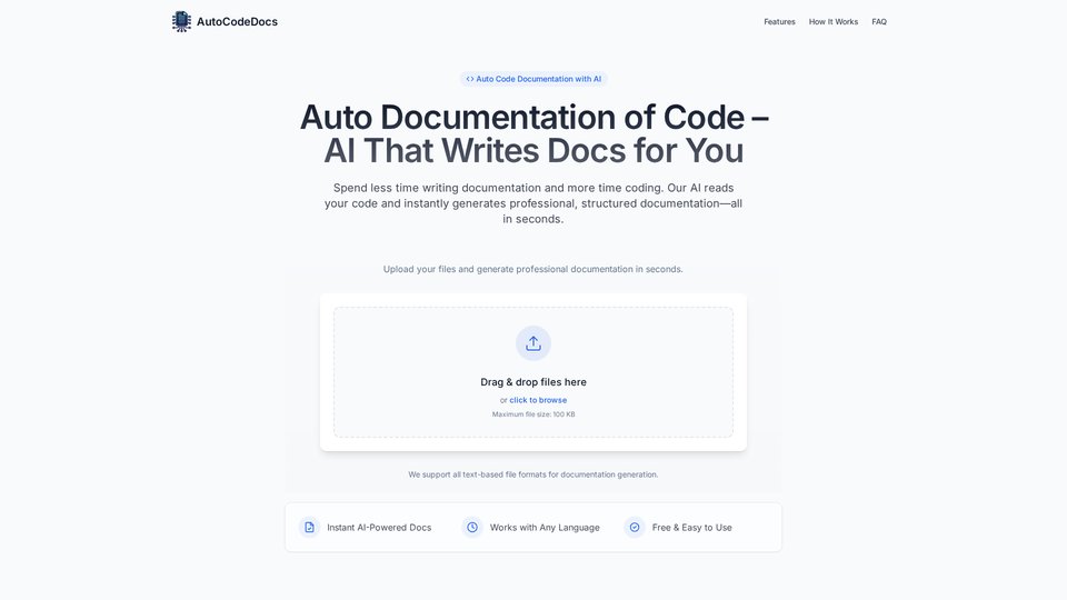 AutoCodeDocs.ai: AI-Powered Code Documentation Generator