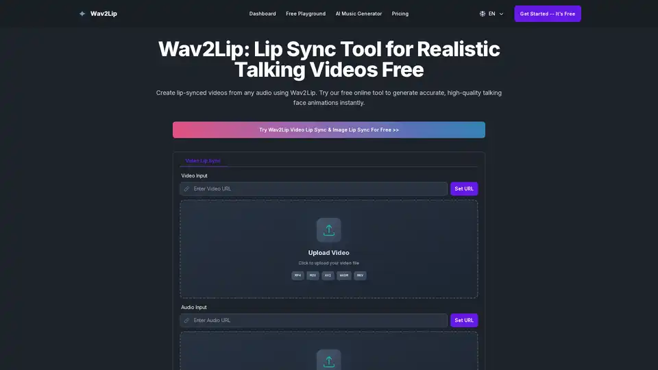 Wav2Lip is a free online AI tool that generates realistic talking face videos with accurate lip synchronization. It works by analyzing audio input and precisely animating lip movements on static images or video clips. Designed for creators, educators, and developers, it offers instant results without installation, supporting various media formats for diverse use cases like social media content, virtual avatars, and e-learning.