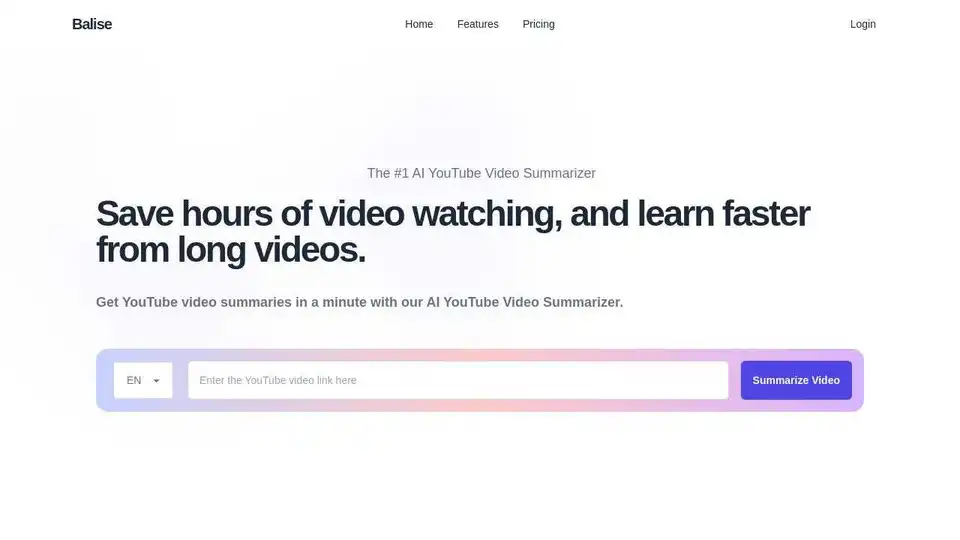 Balise YouTube Video Summarizer
