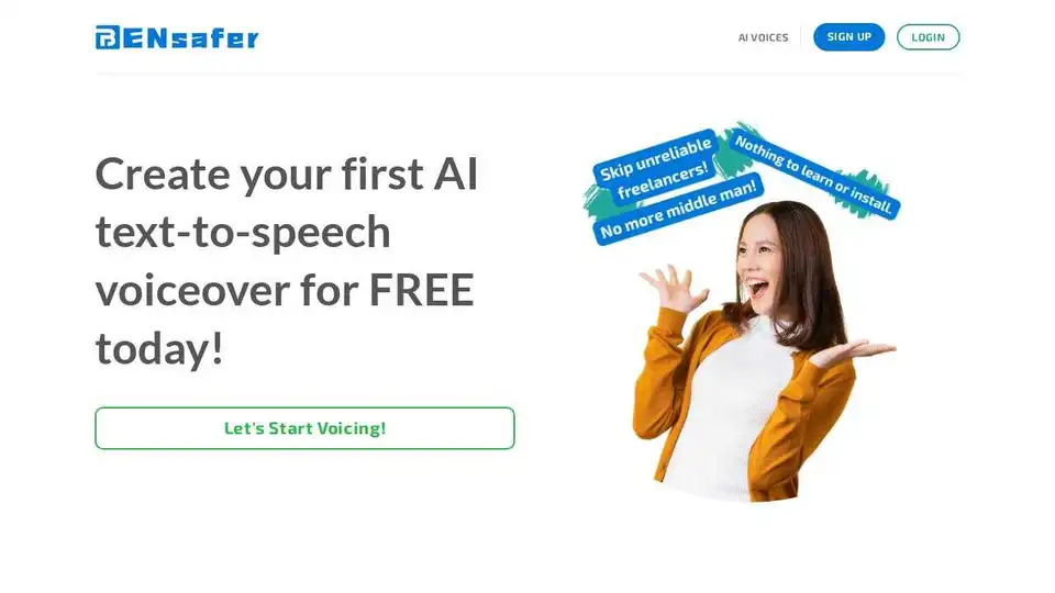 Free AI Voice Generator for Realistic Text to Speech - BenSafer