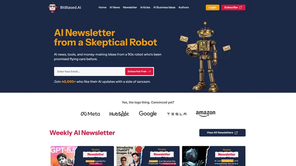 BitBiased.AI is a free weekly AI newsletter delivering curated AI news, tool reviews, and business ideas with a sarcastic touch. Join 40,000+ subscribers staying ahead in AI.
