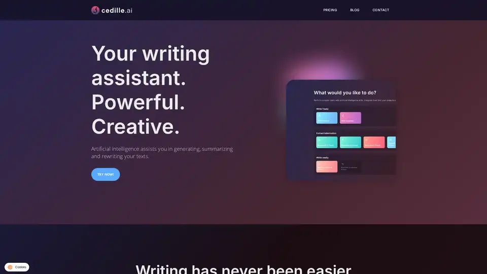 Cedille.ai ist eine NLP-Plattform, die KI-gestützte Textgenerierung, -zusammenfassung und -umschreibung bietet. Es verwendet marktführende Sprachmodelle, einschließlich benutzerdefinierter Open-Source-Modelle, um Benutzern zu helfen, schnell und einfach hochwertige Inhalte zu erstellen.