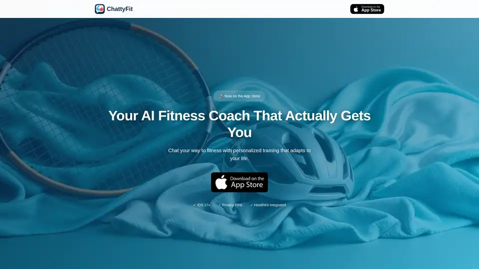 ChattyFit 是一款 iOS 应用，通过对话式 AI 提供个性化健身指导。它通过简单的聊天界面创建定制锻炼计划、提供运动指导并跟踪进度，适应用户的目标和限制。