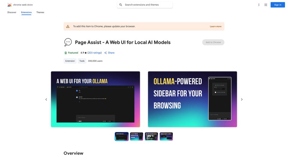 Page Assist - Web UI for Local AI Models | Chrome Extension
