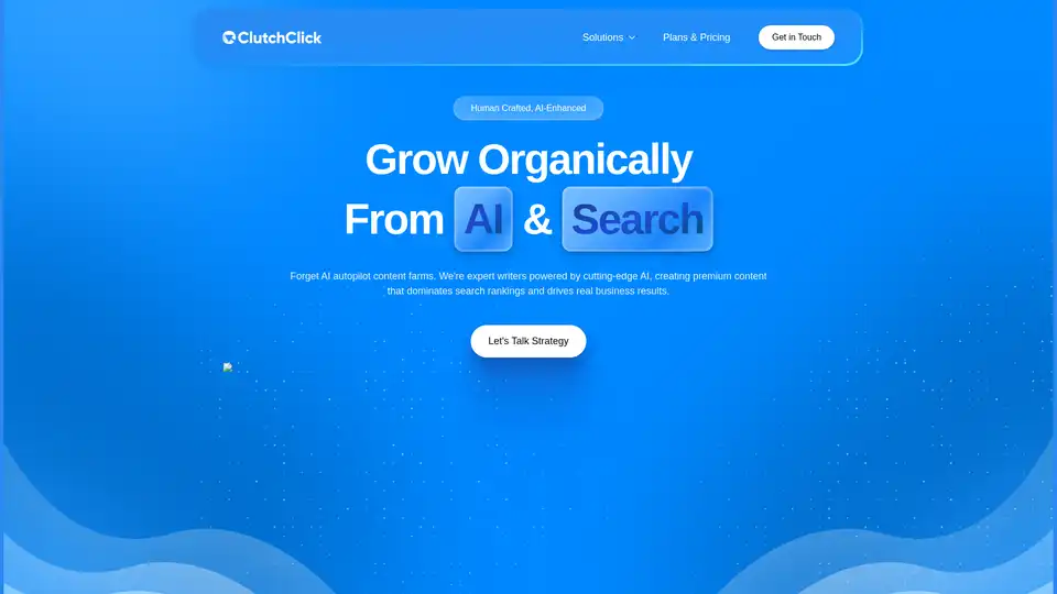 Clutch Click는 AI와 인간의 전문 지식을 결합하여 확장 가능한 SEO 콘텐츠와 전략적 링크 빌딩을 제공하며, 데이터 기반 전략을 통해 기업의 지속 가능한 성장을 지원합니다.