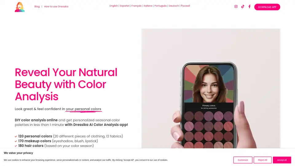 Dressika AI Color Analysis app