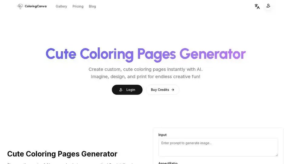 Cute Coloring Pages Generator