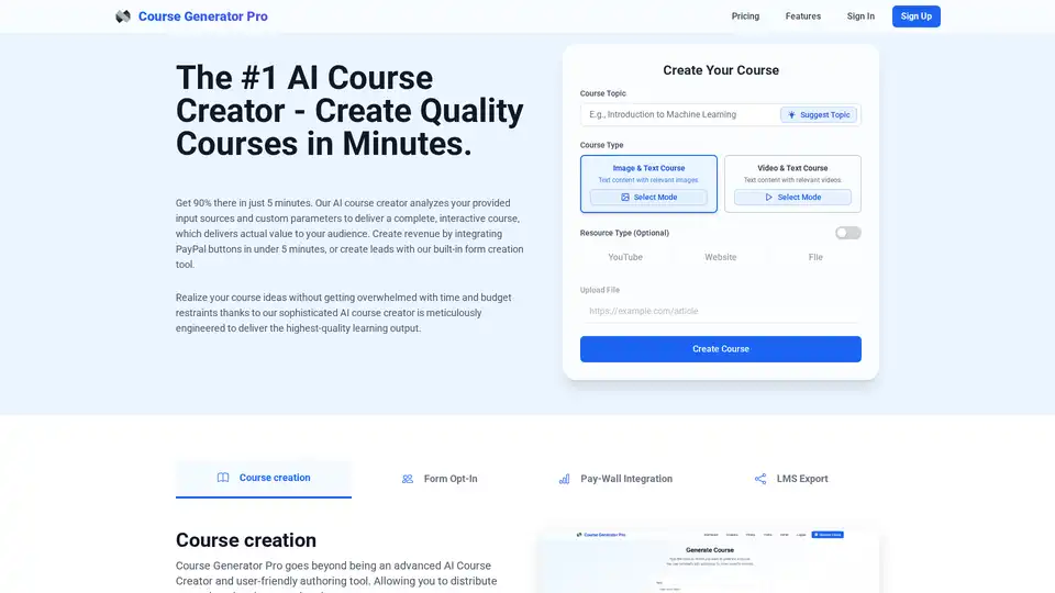 Course Generator Pro