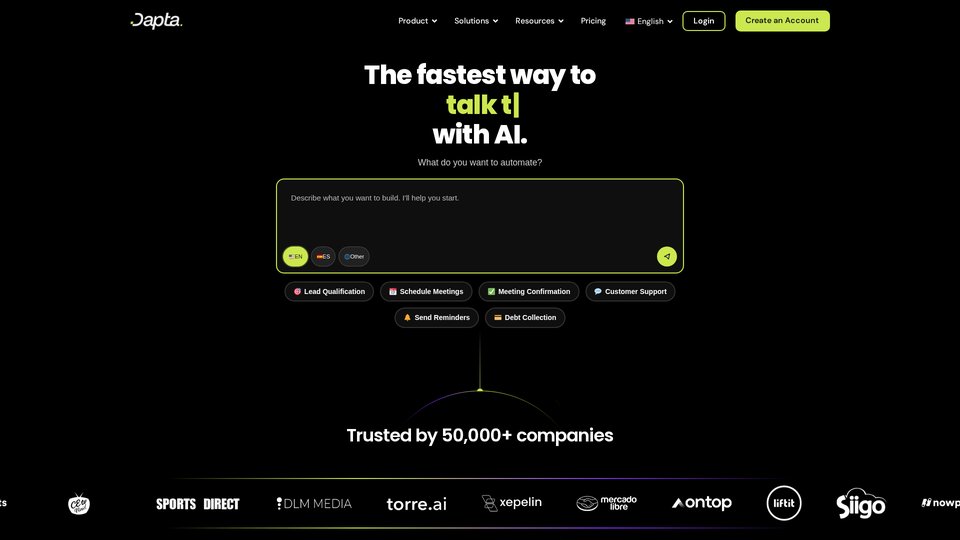Dapta : appels vocaux IA et automatisation du marketing - Augmentez vos ...