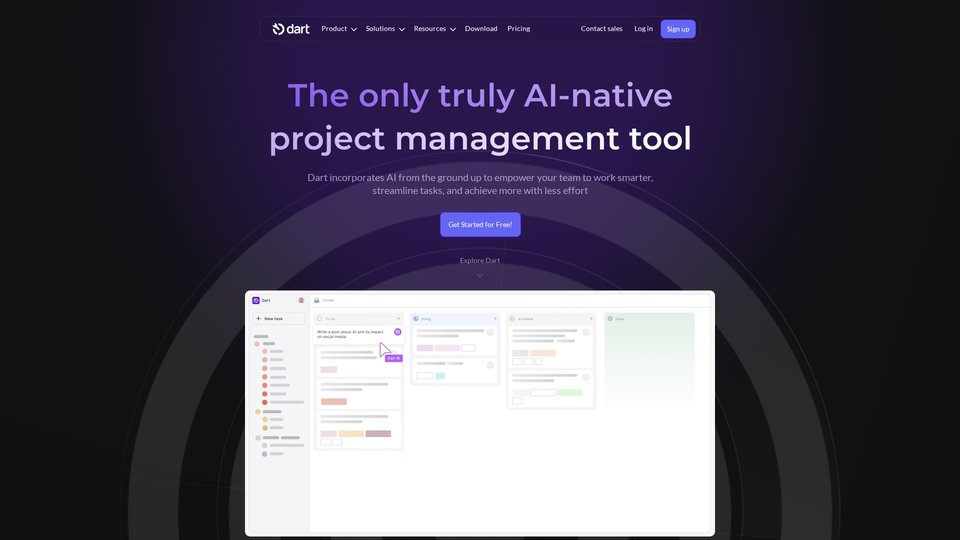 Software de gestión de proyectos con IA - Logre más con Dart