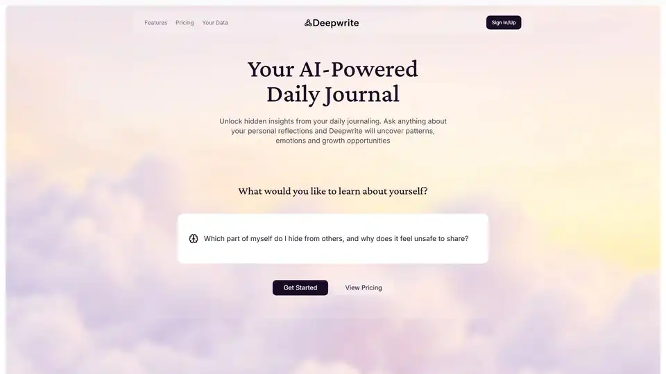 Deepwrite 는 일상 항목에서 통찰력을 잠금 해제하는 AI 기반 일기 앱입니다. Echo Q&A, 기분 추적,カスタム템플릿 및 기업급 프라이버시를 제공합니다.