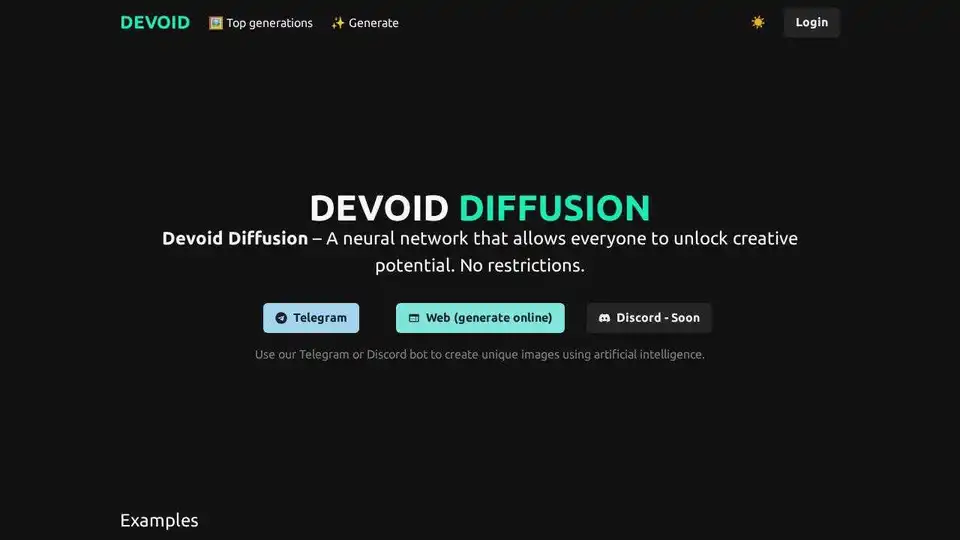 Devoid Diffusion