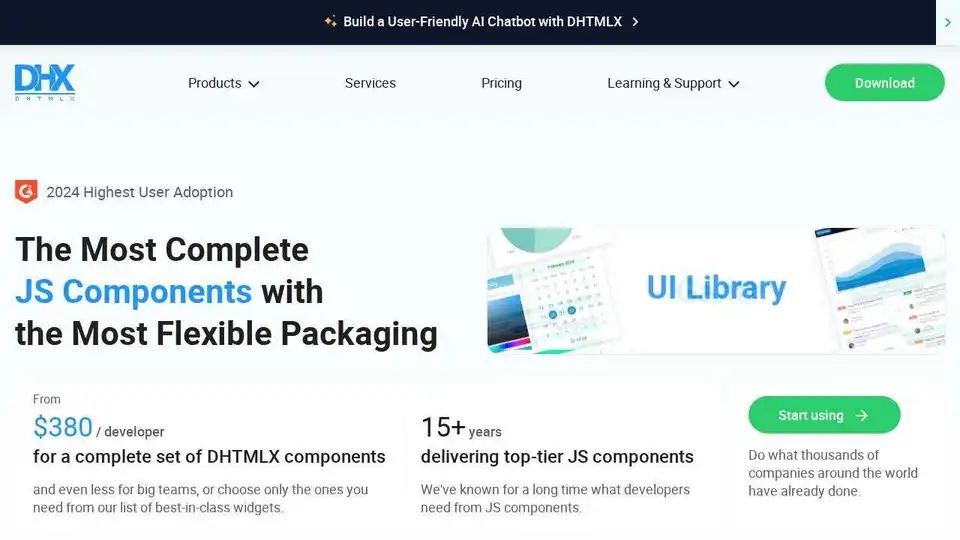 DHTMLX UI libraries are pure JavaScript/HTML5 client-side widgets for high-speed web and mobile development.
