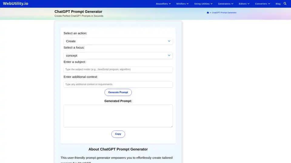 ChatGPT Prompt Generator