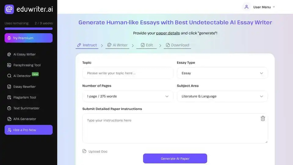 Undetectable AI Essay Writer