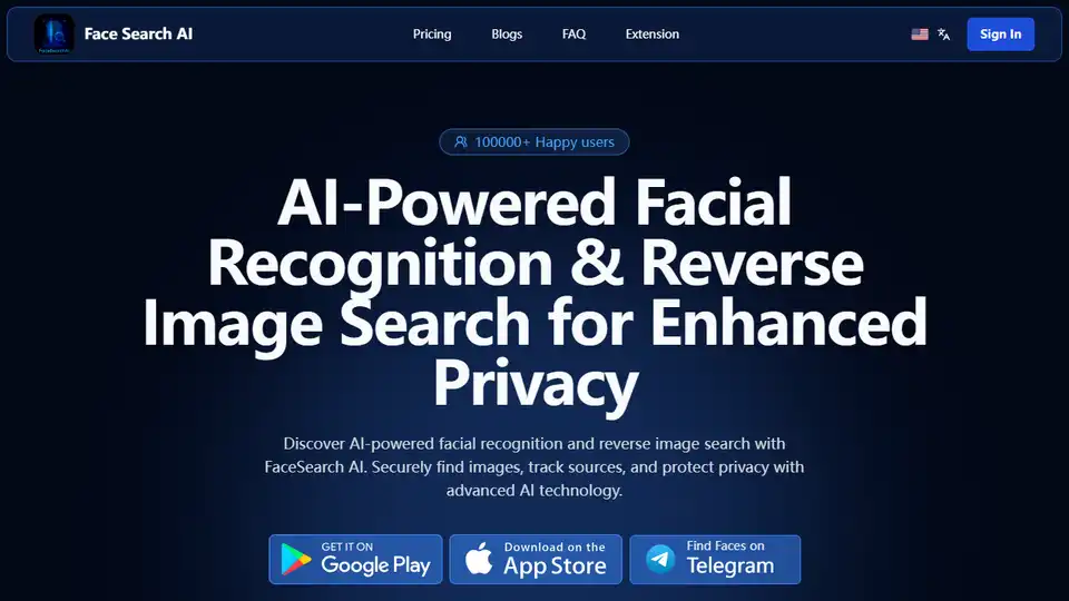 Securely find images and protect privacy with FaceSearch AI's advanced facial recognition and reverse image search.