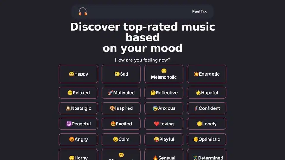 Descubre música de alta calificación según tu estado de ánimo con FeelTrx.