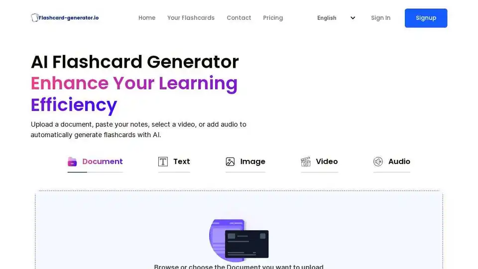 Fast and Easy AI Flashcard Generator for Efficient Learning