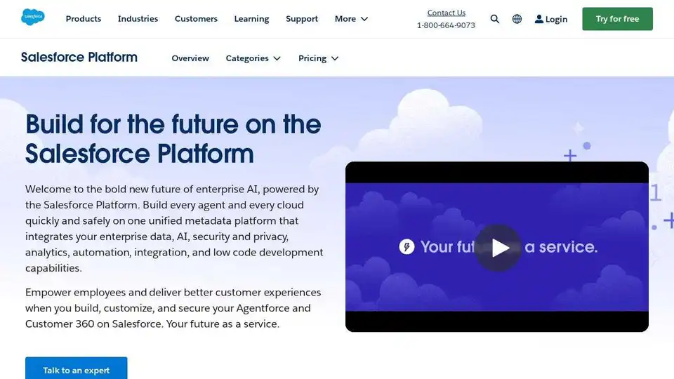 Die Salesforce Platform vereint Daten, KI, CRM, Entwicklung und Sicherheit in einer einzigen Plattform. Bauen Sie Agenten und Cloud schnell und sicher.