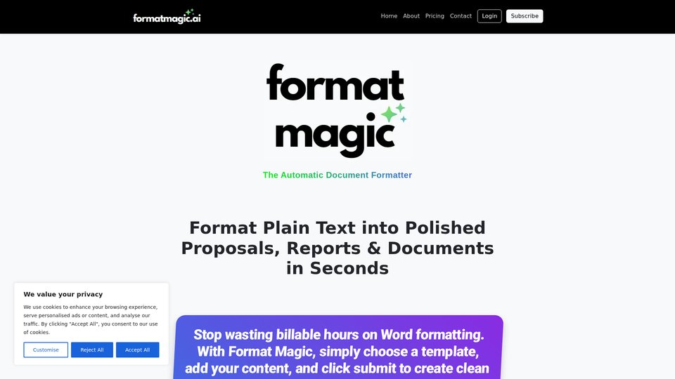 AI Document Formatter - Format Text & Docs Instantly