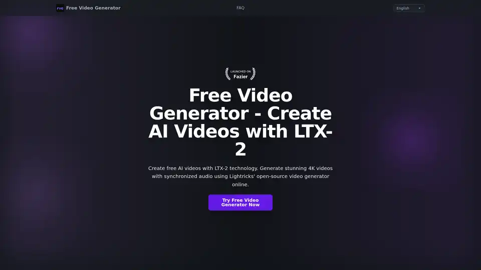 LTX-2搭載の無料動画生成器は、LightricksのオープンソースAIツールで、テキストから最大20秒の4K動画を同期オーディオ付きで作成します。テキストから動画、画像から動画、動画から動画へのモードをサポートし、クリエイター、マーケティング担当者、教育者にプロ品質の結果を無料で提供します。