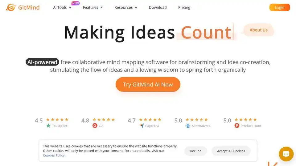 GitMind ist eine kostenlose KI-gestützte App für Mind Mapping und Brainstorming. Erstellen und bearbeiten Sie Mind Maps online in Echtzeit.