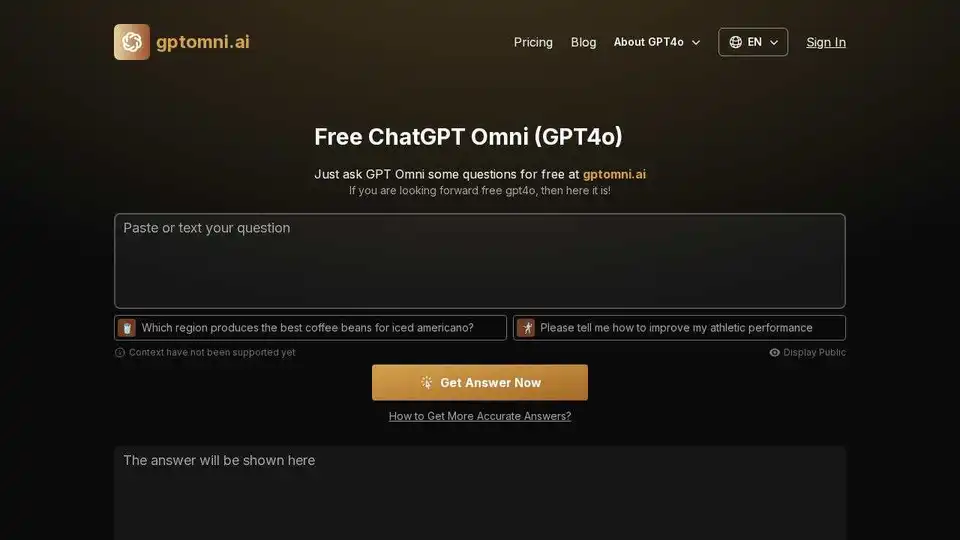 Free ChatGPT Omni (GPT4o)