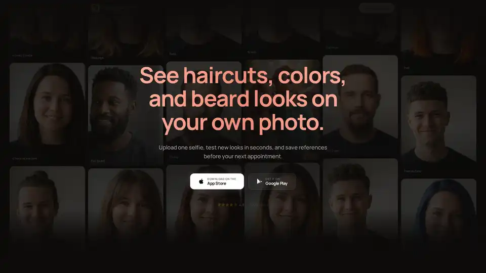 HairChanger AI is an AI-powered mobile app allowing users to virtually try on over 30 hairstyles, 20 hair colors, and various beard styles using their own photos. It offers instant previews and the ability to describe custom changes with words, helping users visualize new looks before committing. Free on iOS and Android.