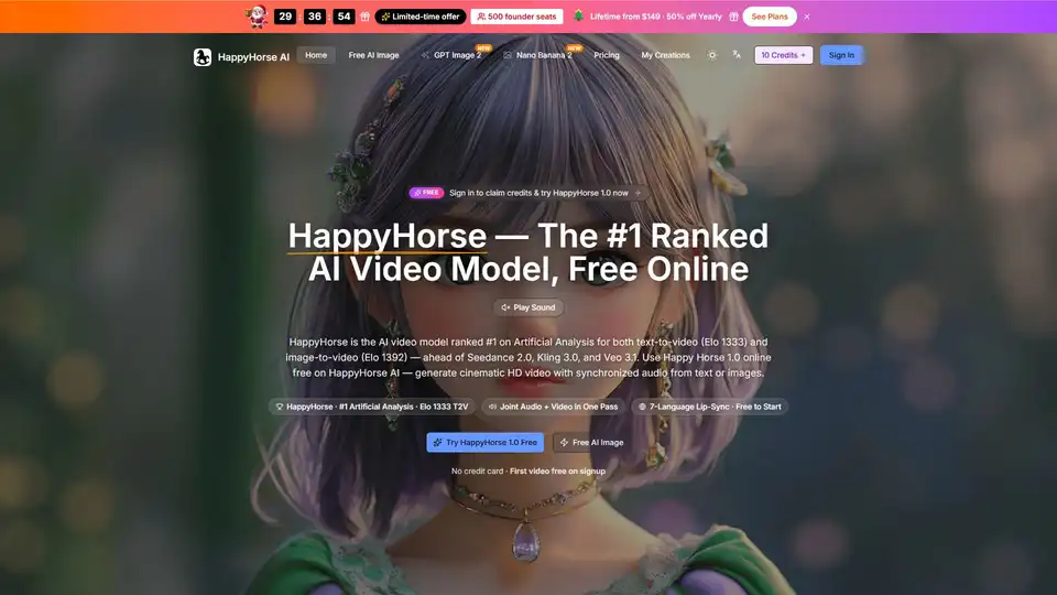 HappyHorse is a top-ranked AI video model creating HD videos with synchronized audio and 7-language lip-sync. Accessible via browser without GPU setup.