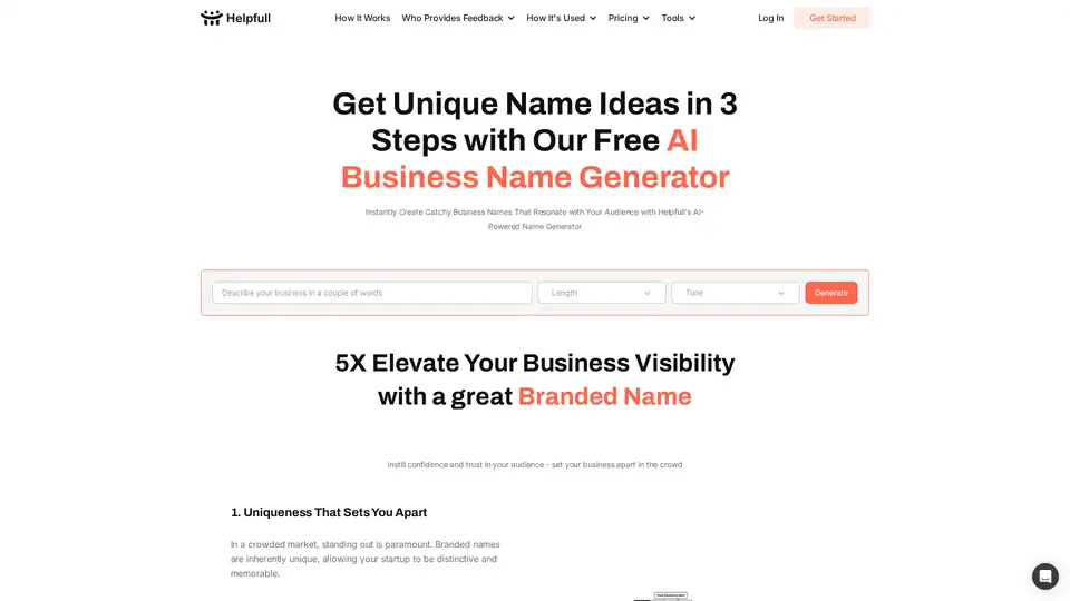 Helpfull AI Business Name Generator