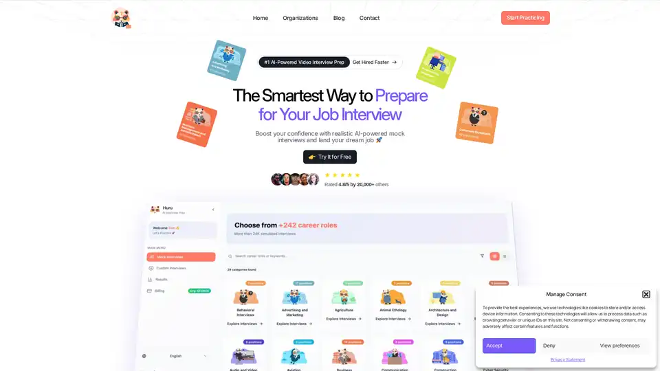 Huru is an AI-powered interview preparation app that helps you ace job interviews. Practice with realistic mock interviews, get personalized feedback, and increase your chances of landing your dream job.